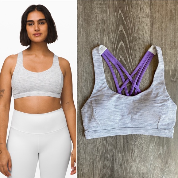 lululemon Free To Be Serene Bra Nimbus Grey Iris